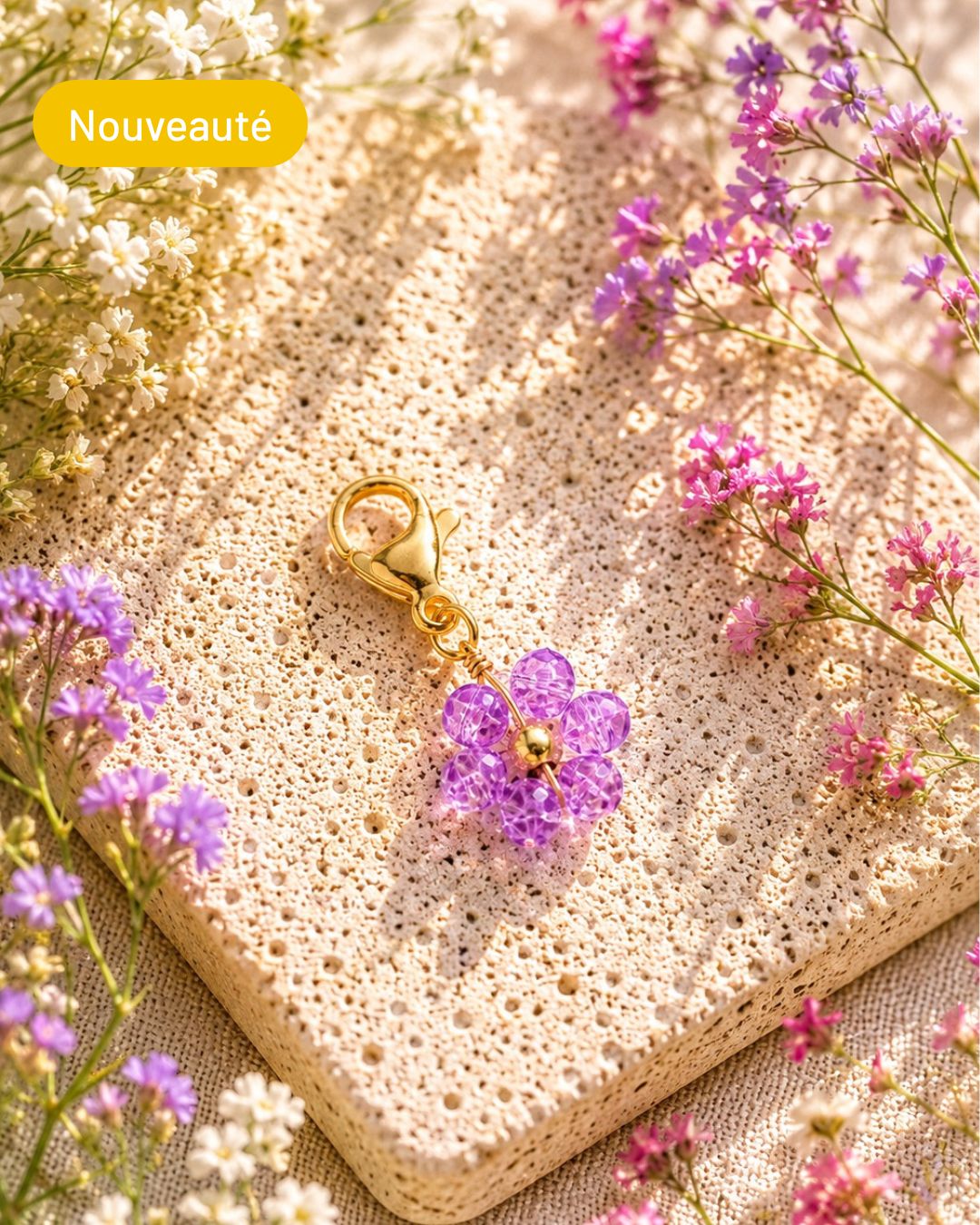 Charm PETITE FLEUR - Violet transparent