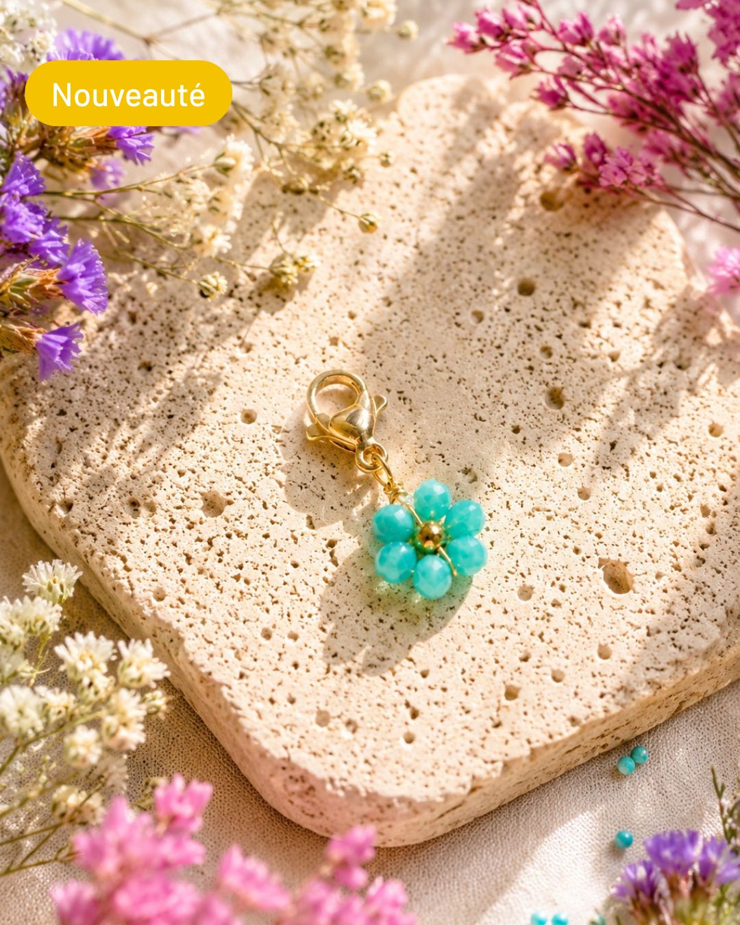 Charm PETITE FLEUR - Vert canard